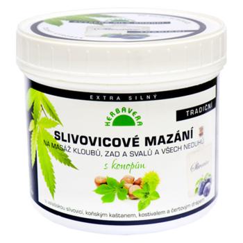 HERBAVERA Slivovicové mazanie s konope 500 ml