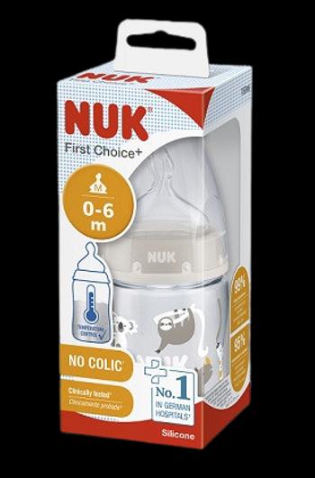 NUK Dojčenská fľaša  First Choice Temperature Control beige 150 ml