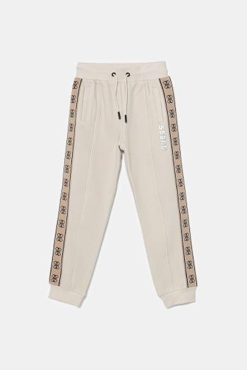 Detské tepláky Guess béžová farba, vzorované, L5GQ13 KB3P2