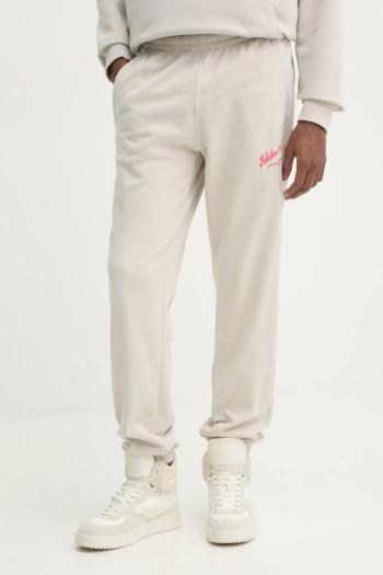 Bavlnené tepláky adidas Originals Wabash béžová farba, s potlačou, JD0672