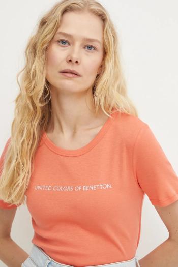 Bavlnené tričko United Colors of Benetton dámske, červená farba, 3GA2E16A2