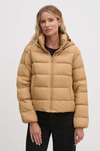 Páperová bunda Tommy Hilfiger dámska, béžová farba, prechodná, WW0WW43581