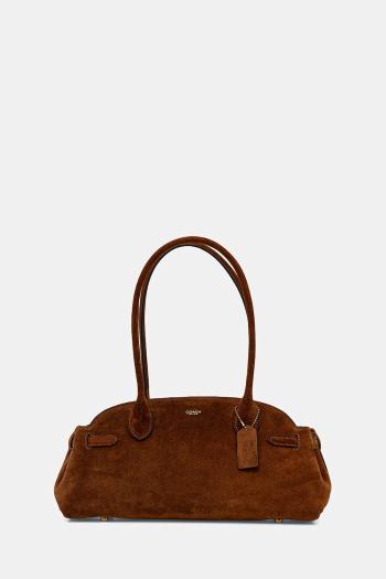 Semišová kabelka Coach Empire Carryall Bag 34 hnedá farba, CBN41