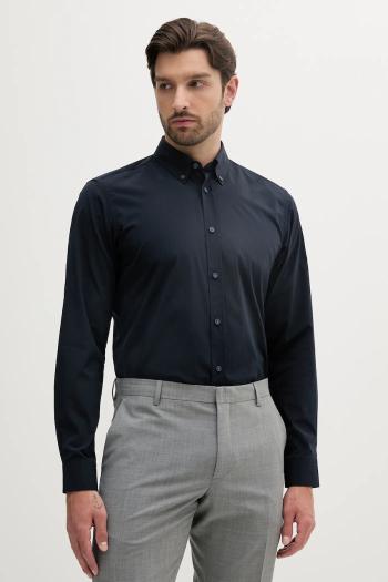 Košeľa BOSS tmavomodrá farba, regular, s golierom button-down, 50539917