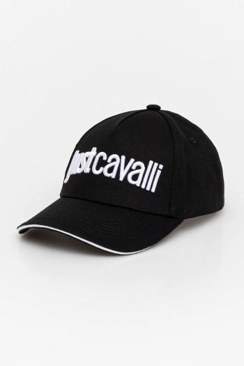 Bavlnená šiltovka Just Cavalli čierna farba, s nášivkou, 78QAZK30 ZG192