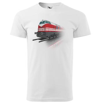 Tričko Lokomotíva V 180 (DR) – detské (Veľkosť: 2XL, Typ: pre mužov, Farba tričká: Biela)