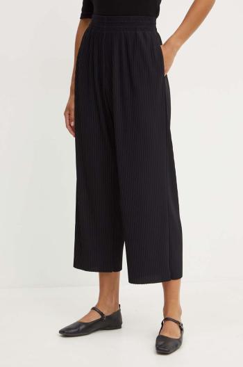 Nohavice Max Mara Leisure dámske, čierna farba, strih culottes, vysoký pás, 2426786027600