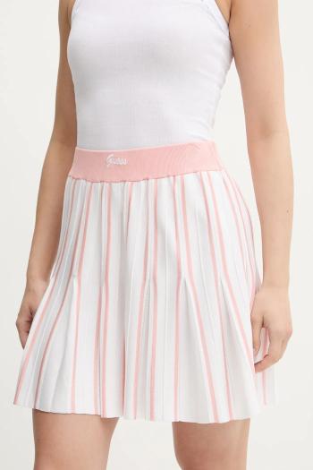 Sukňa Guess biela farba, mini, áčkový strih, V5GD00 Z3D60