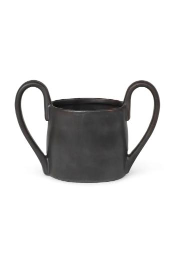 Hrnček ferm LIVING Flow Kids Mug čierna farba