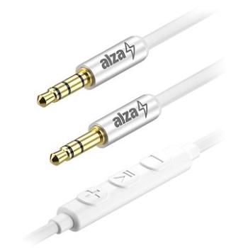 AlzaPower Alucore Audio 3,5 mm Jack 4P-TRRS (M) to 3,5 mm Jack (M) 1 m strieborný (APW-CBA4JM01S)
