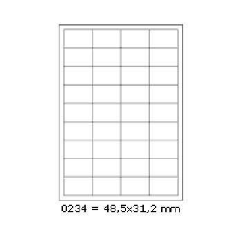 Samolepiace etikety 48,5 x 31,2 mm, 36 etikiet, A4, 100 listov