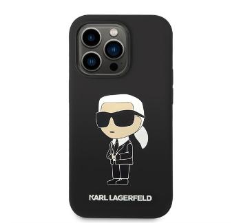 Karl Lagerfeld Liquid Ikonik NFT szilikon hátlap tok Apple iPhone 14 Pro, fekete