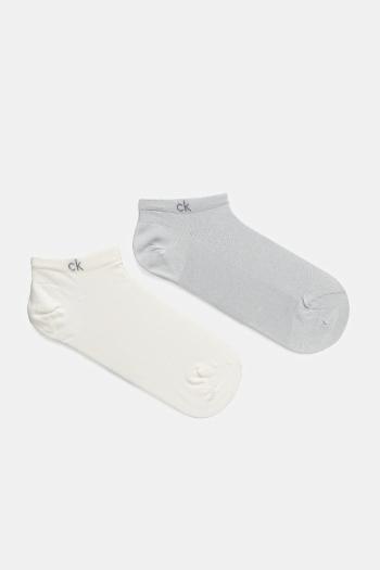 Ponožky Calvin Klein 2-pak dámske, šedá farba, 701231383