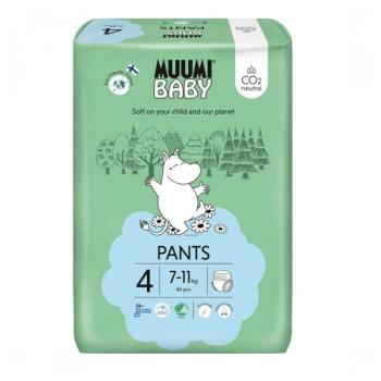 MUUMI BABY Walkers 4 Maxi 7-11 kg nohavičkové eko plienky 40 ks