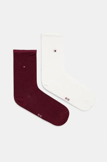 Ponožky Tommy Hilfiger dámske, bordová farba