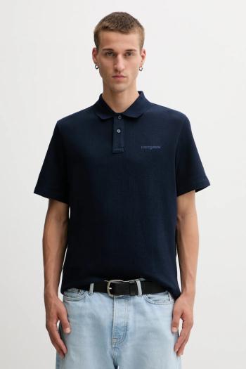 Bavlnené polo tričko Tommy Jeans tmavomodrá farba, jednofarebné, DM0DM22415