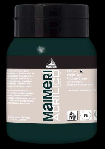 MAIMERI ACRILICO - Akrylové farby 321 - phthalo green, 0,5 L