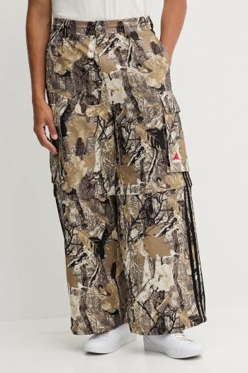 Bavlnené nohavice adidas Originals OG Camo Pant béžová farba, strih cargo, KD6256