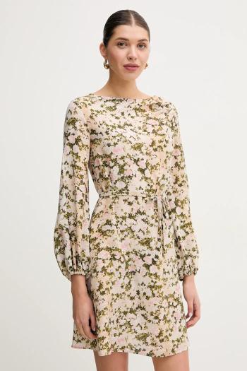 Hodvábne šaty Weekend Max Mara béžová farba, mini, áčkový strih, 2515221041600