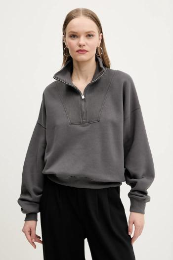 Mikina Hollister Co. dámska, šedá farba, jednofarebná, KI352-5112