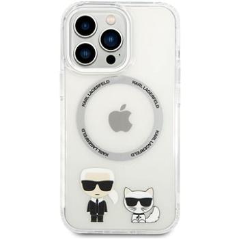 Karl Lagerfeld MagSafe Kompatibilný Kryt Karl and Choupette pre iPhone 14 Pro Max Transparent (KLHMP14XHKCT)