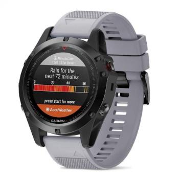 BStrap Silicone Acton remienok na Garmin Fenix 5 / 6 / 6 Pro / 7 / 8 47mm / E, gray (SGA001C05)