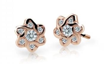 Cutie Jewellery Detské náušnice z ružového zlata C2149-30-X-4 biela