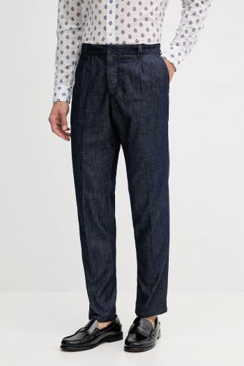 Nohavice United Colors of Benetton tmavomodrá farba, strih chinos, 40QFUF05J