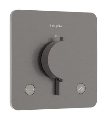 Sprchová a vaňová batéria Hansgrohe Ecostat Comfort Q bez podomietkového telesa kartáčovaný čierny chróm 33717340