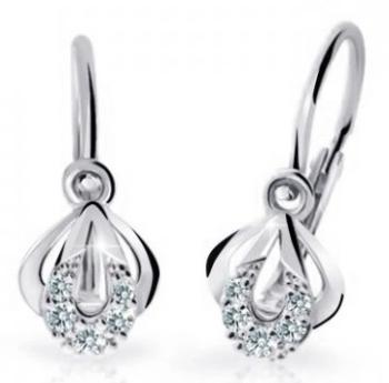 Cutie Jewellery Detské náušnice z bieleho zlata C2270-10-X-2 biela