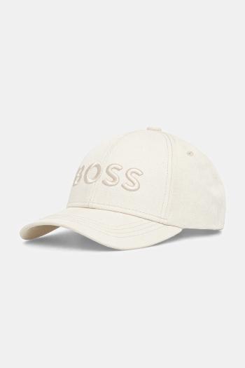 Bavlnená šiltovka BOSS béžová farba, 50544386