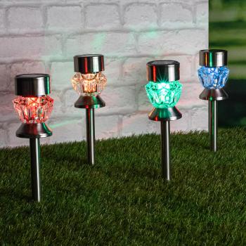 Haushalt international LED Solární lampa měnicí barvu, 4 ks