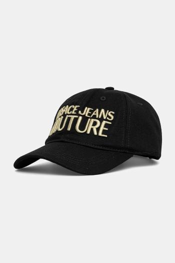 Bavlnená šiltovka Versace Jeans Couture čierna farba, s nášivkou, 78HAZK32 ZG365