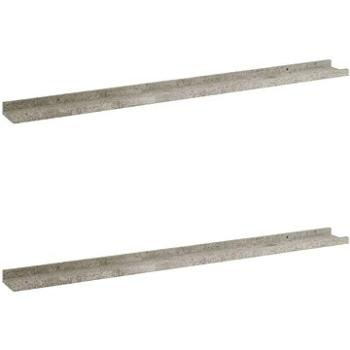 Shumee - Nástenné 2 ks betónovosivé 100×9×3 cm, 326702