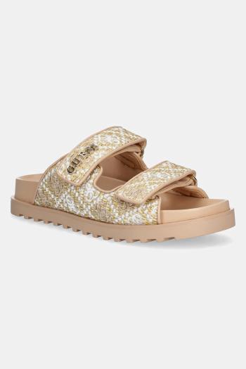 Šľapky Guess FADELIZZ dámske, béžová farba, FLJFZZ FAB19