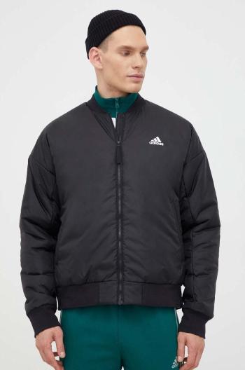 Bunda adidas pánsky, čierna farba, prechodná, IK0526