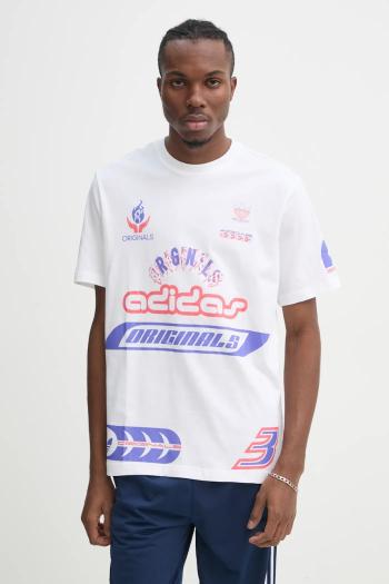 Bavlnené tričko adidas Originals Q12 TS SPONSOR pánske, béžová farba, s potlačou, JD0663