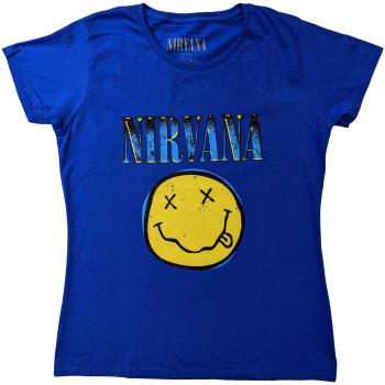 Nirvana tričko Xerox Smiley Modrá XXL