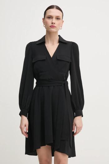 Šaty Dkny čierna farba, mini, áčkový strih, DD3K7484