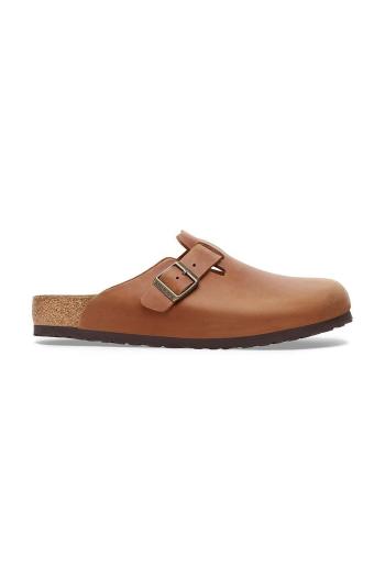 Kožené šľapky Birkenstock Boston dámske, hnedá farba, 1028310