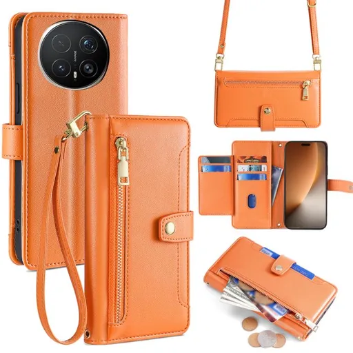 PASTEL Peňaženkové puzdro pre Honor Magic8 Pro 5G oranžové