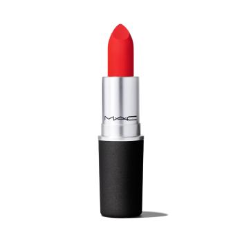 MAC Cosmetics Matná vyživujúci rúž Powder Kiss ( Lips tick ) 3 g You´Re Buggin, Lady