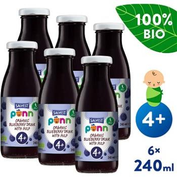 SALVEST Ponn BIO Čučoriedková šťava s dužinou (6× 240 ml) (4740073075616)