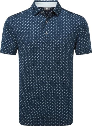 Footjoy Flower Bud Foulard Lisle Mens Navy 2XL Polo košeľa