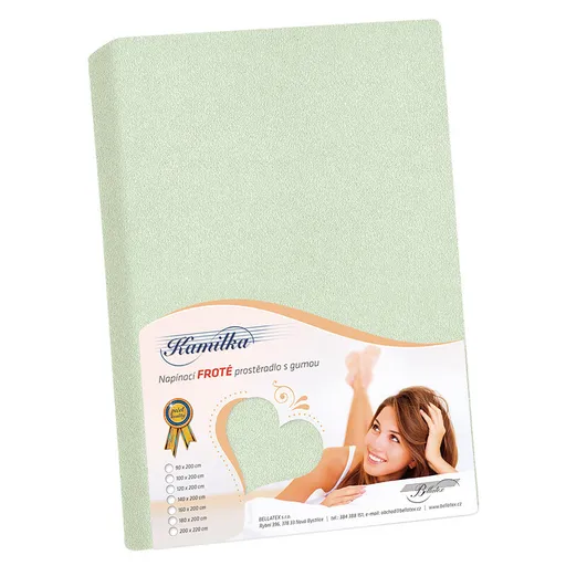 Bellatex Froté prestieradlo Kamilka zelená šalviová, 200 x 220 cm