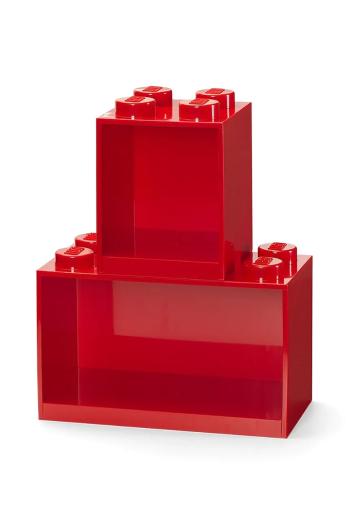 Sada nástenných políc Lego červená farba