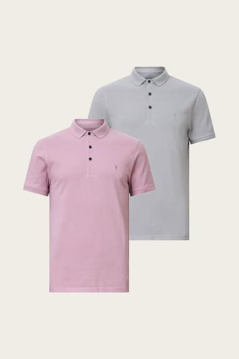 Bavlnené polo tričko AllSaints REFORM  2-pak viac farieb, jednofarebné, M076PB