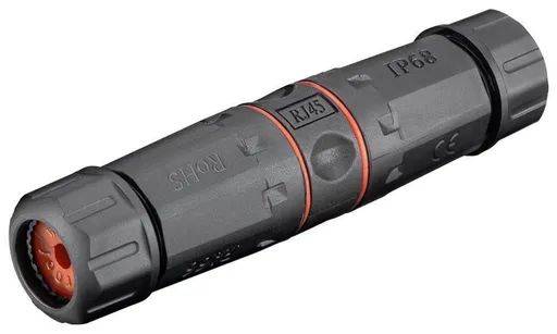 Spojka vodotesná STP RJ45, Cat5E, Cat6, Cat6A, krytie IP68