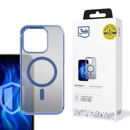 3mk ochranný kryt Frosty MagCase Blue pre Apple iPhone 16 Pro