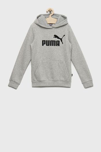 Detská mikina Puma šedá farba, s nášivkou